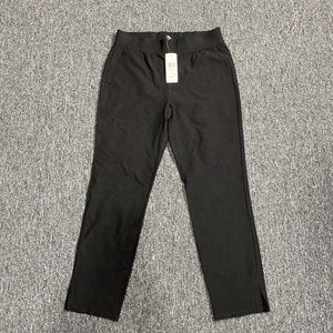 BNWT Eileen Fisher Cotton Straight Cropped Pants, Black S $168